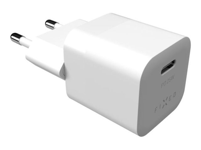 FIXED Mini USB-C Travel Charger 25W, valge