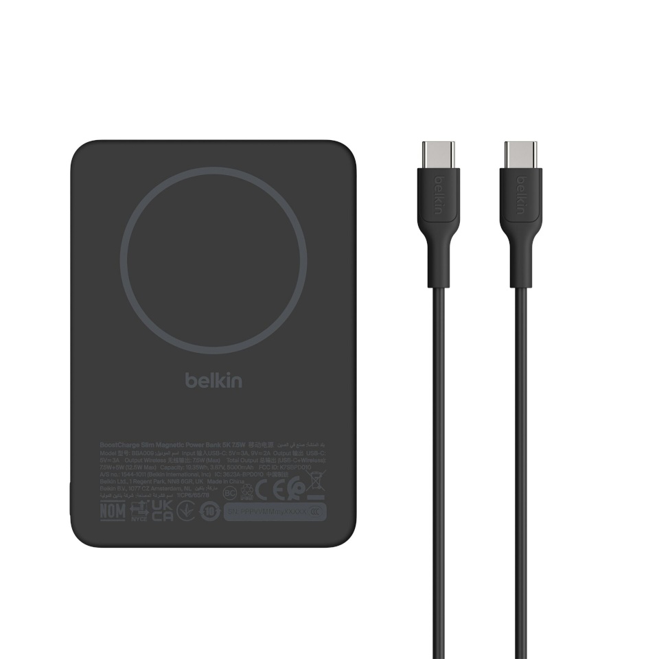 Belkin akupank BoostCharge Slim 7500mAh mag.Powerb. 7,5W sw. BPD020hqBK