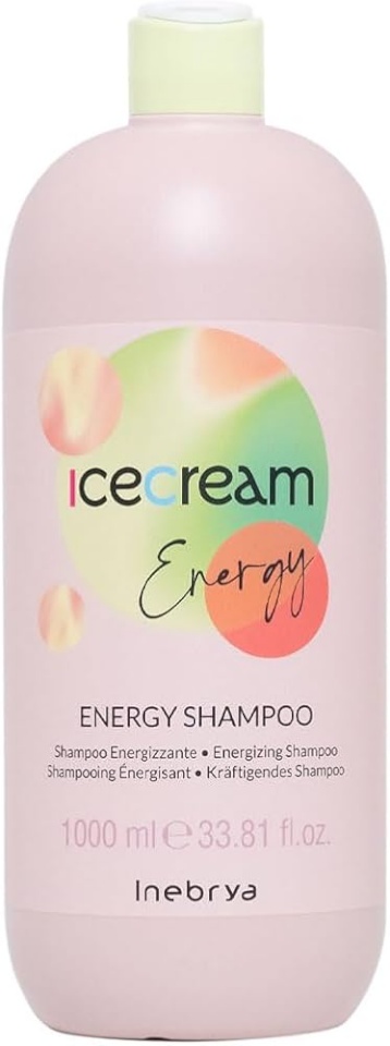 Inebrya šampoon Ice Cream Energy Shampoo 1000ml, unisex