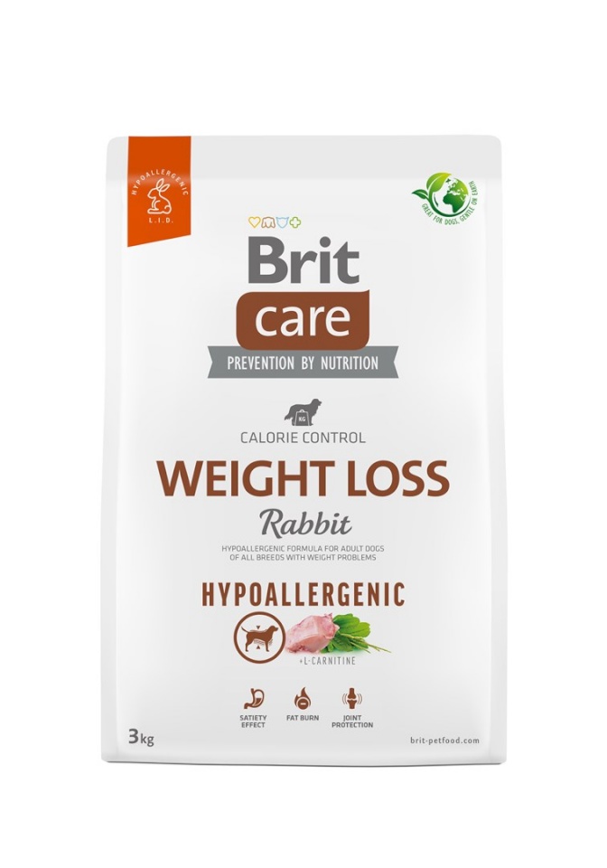 Brit kuivtoit koerale Care Hypoallergenic Adult Weight Loss Rabbit - Dry Dog Food- 3kg