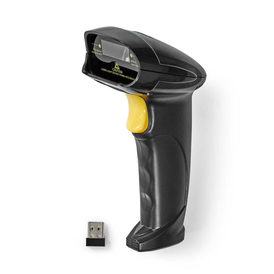 Nedis juhtmevaba triipkoodilugeja 1D Wireless Laser Barcode Scanner, must