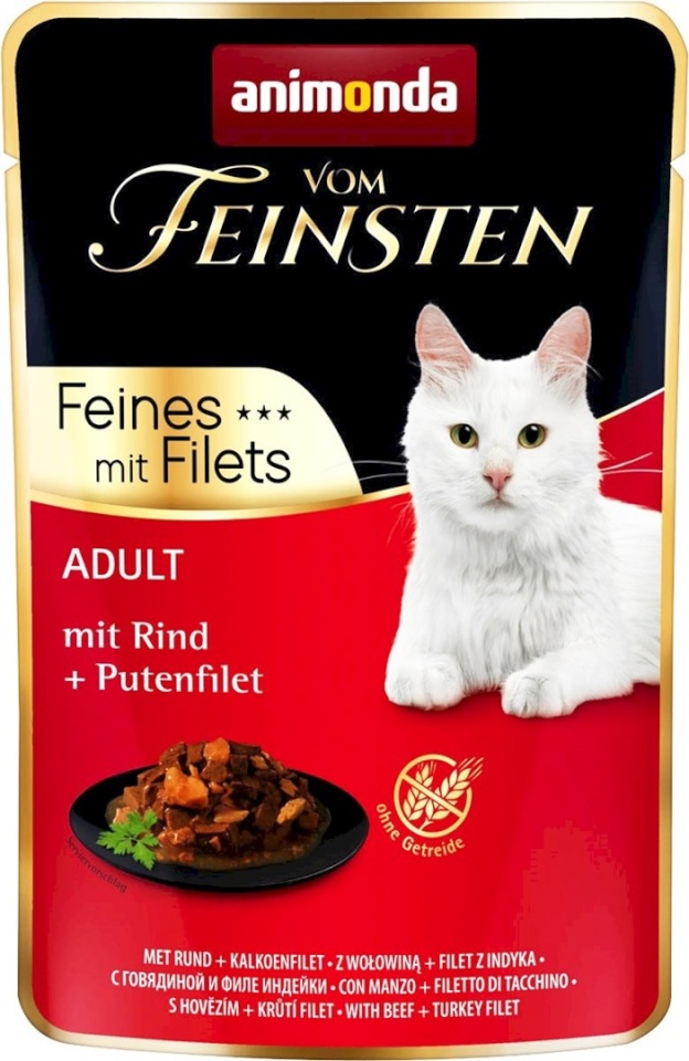 Animonda kassitoit vom Feinsten Beef, Turkey Fillet - Wet Cat Food- 85 g