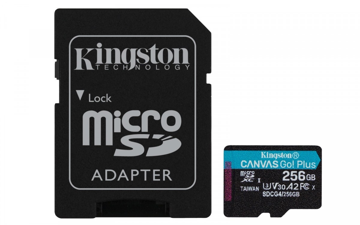 Kingston mälukaart microSD 256GB CanvasGo! Plus 200MB/s A2 U3 V30 + Adapter