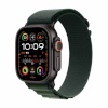 Apple Watch Ultra 2 GPS + Cellular 49mm Black Titanium Case with Dark Green Alpine Loop, Large, must/roheline
