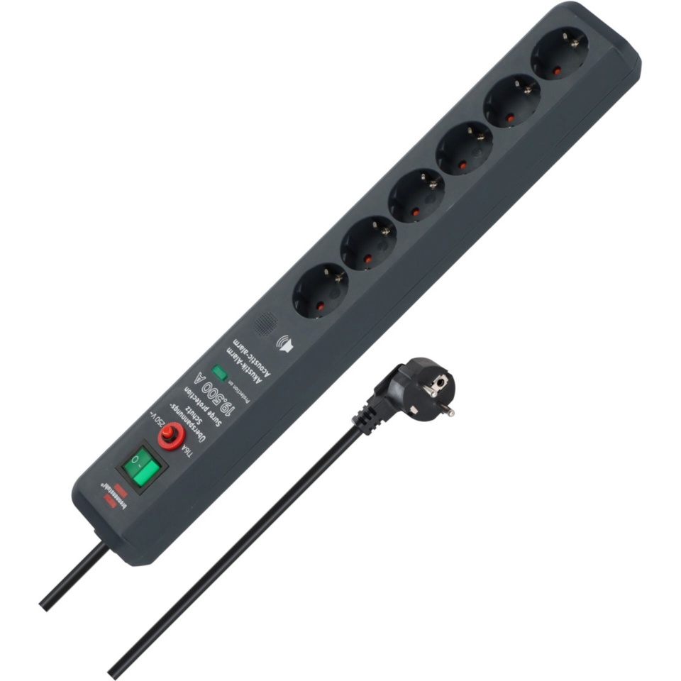Brennenstuhl pikendusjuhe Secure-Tec 6-fach Steckdosenleiste anthrazit 3m