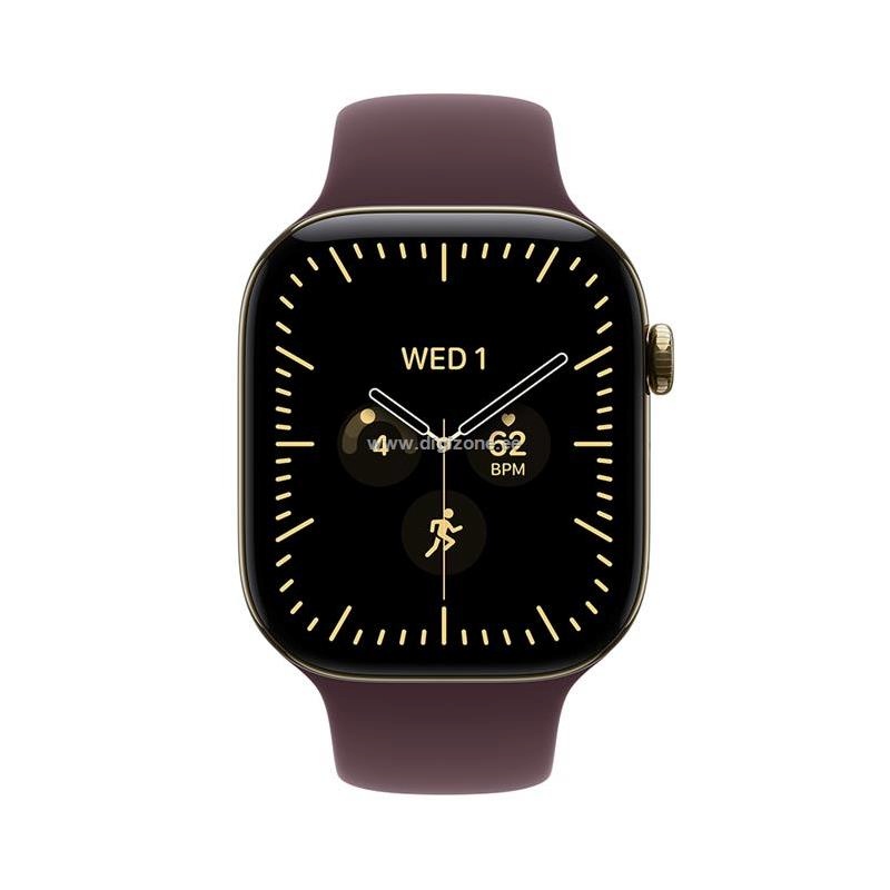 Apple Watch Series 12 GPS + Cellular 46mm Radiant Gold Titanium Case with Burgundy Sport Band - M/L