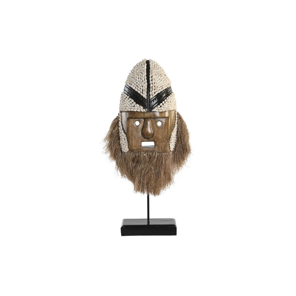 DKD Home Decor dekoratiivkuju naturaalne valge Teokarbid Mask 30x10x60cm