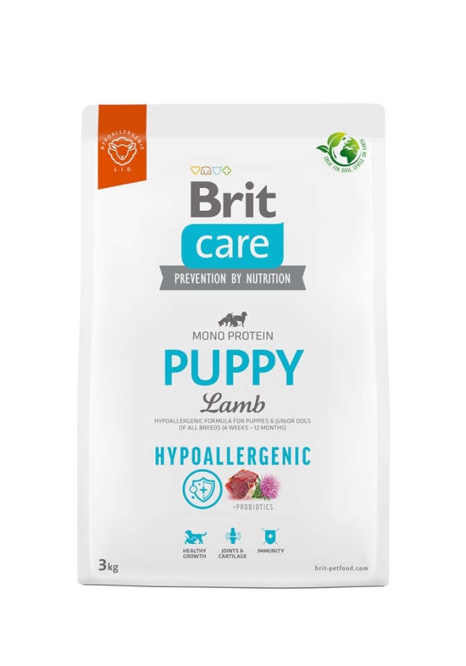 Brit kuivtoit koerale Care Hypoallergenic Puppy Lamb - Dry Dog Food- 3kg