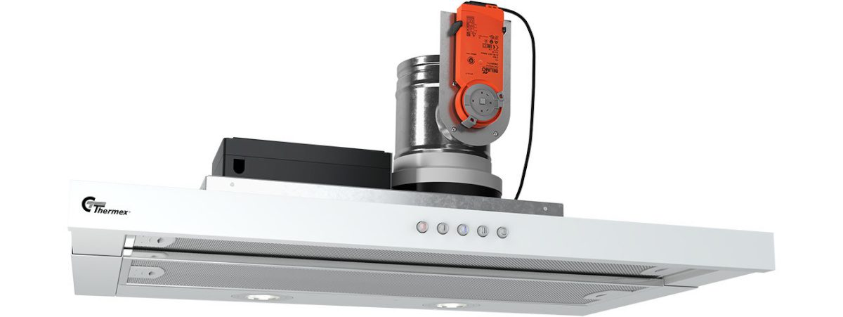 Thermex integreeritud õhupuhasti Super Silent Slider, ventilatsiooni juhtimine/võimendus, 60 cm, valge