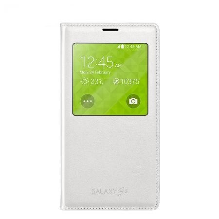 Samsung Galaxy S5 kaitseümbris S-View Cover, valge