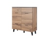 Cama Meble puhvetkapp Sideboard LOTTA 110 4D wotan oak + mat must