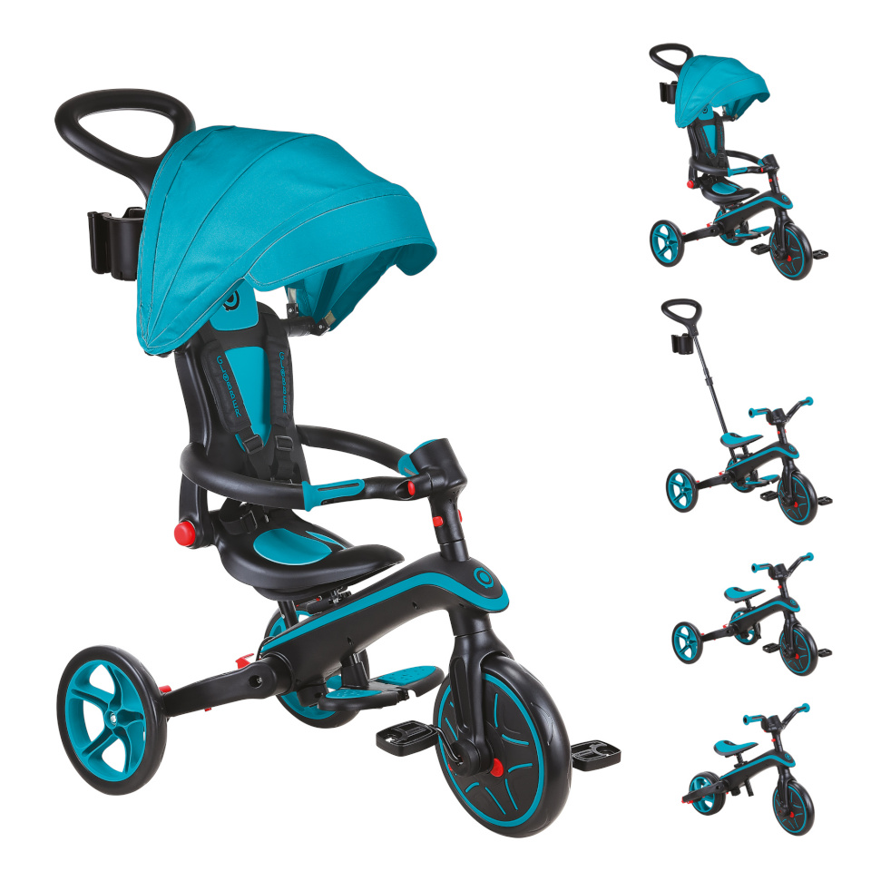 GLOBBER kolmerattaline jalgratas Explorer Trike Foldable 4 In 1, sinine, 732-105