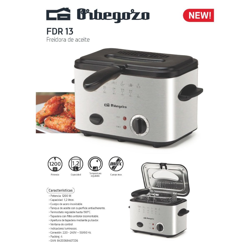 Orbegozo Fritüür FDR13 teras 1200 W 1,2 L