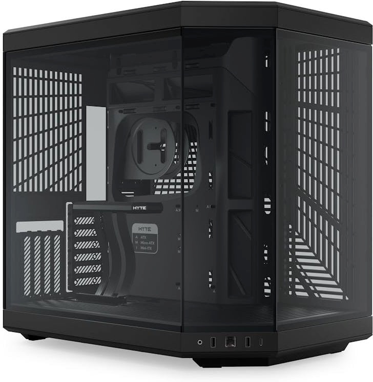 HYTE korpus Y70 (must, Tempered Glass)