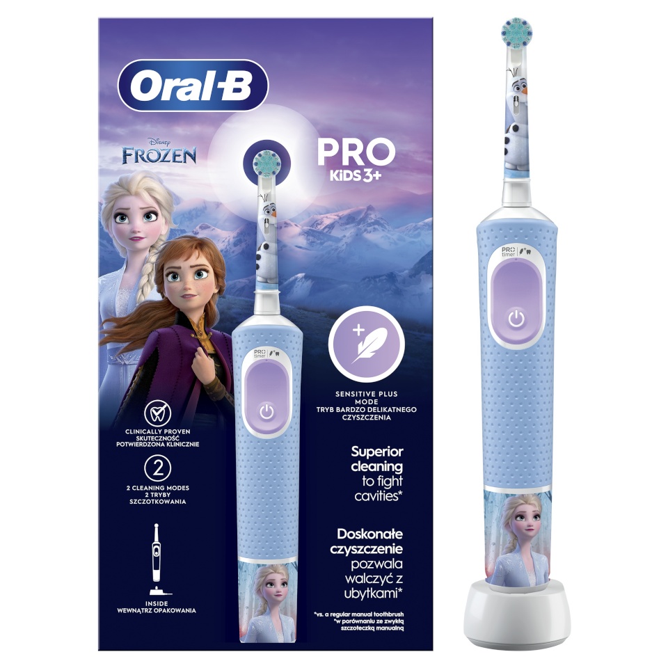 Braun elektriline hambahari Oral-B Pro Kids 3+ Frozen, valge/helesinine