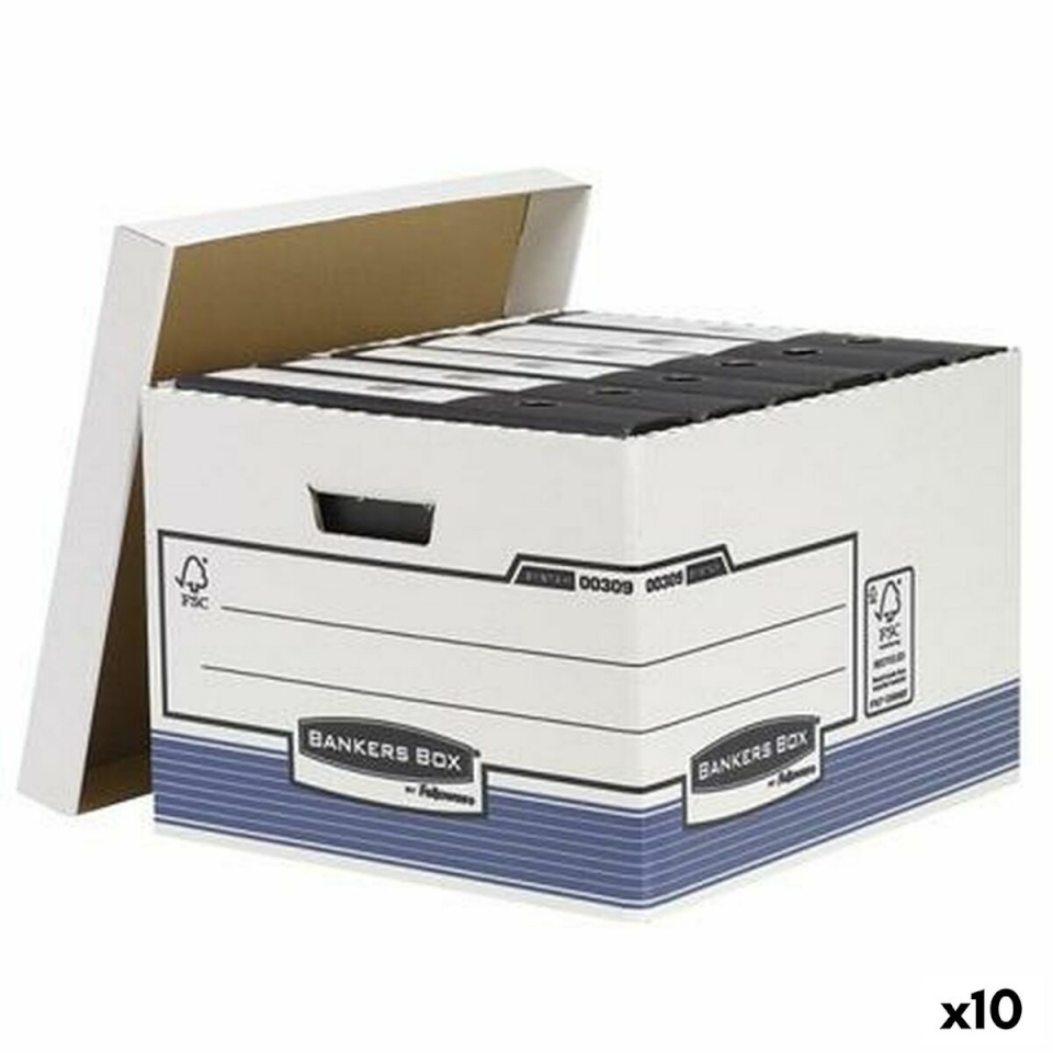 Fellowes dokumendite kast sinine valge 10tk 29.4x38.7x44.5cm