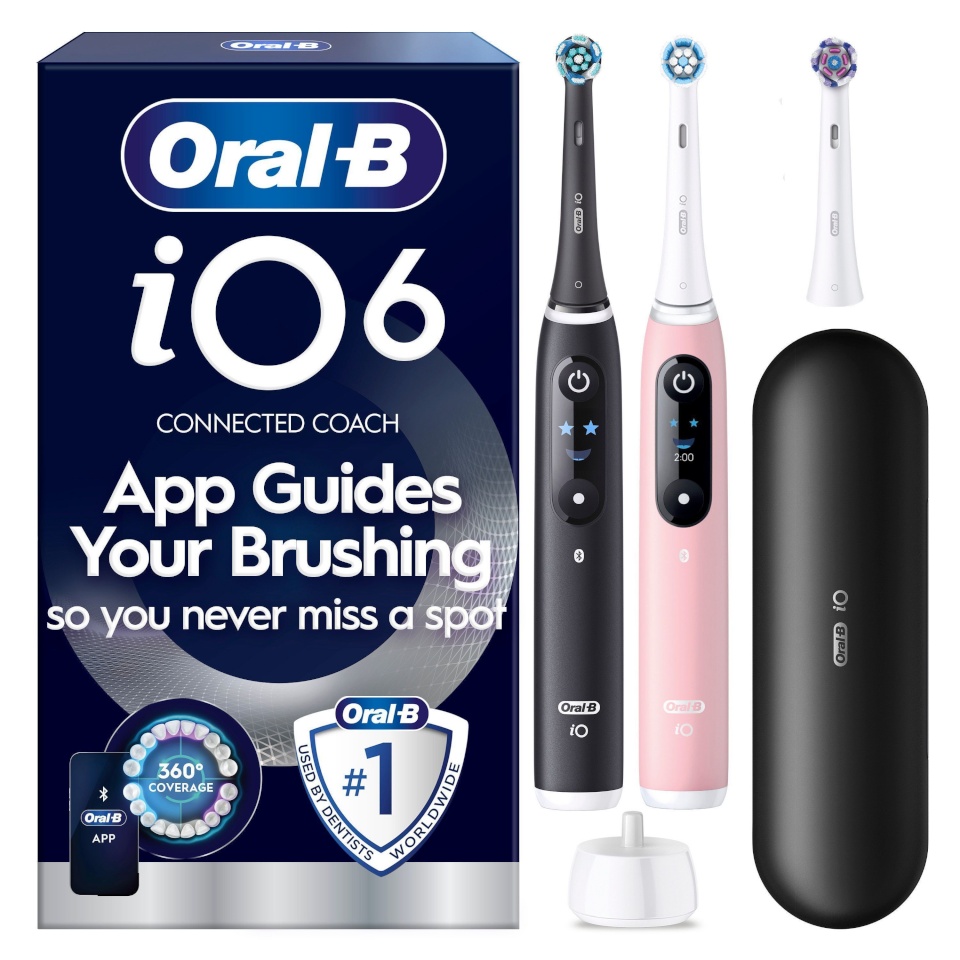 Braun elektriline hambahari Oral-B iO6, must ja roosa + reisikott