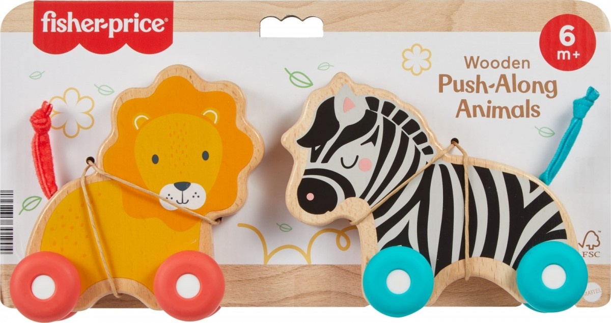 Fisher Price beebide mänguasi Wooden push animals