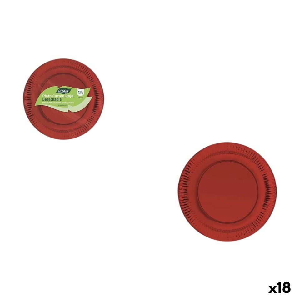 Algon Taldrikute komplekt punane 18cm 12tk (18tk)