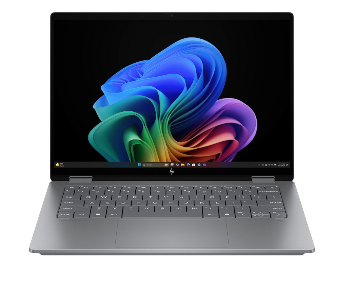 HP sülearvuti OmniBook X Flip 2in1 14-fk0020nw Ryzen AI 5 340 14"2K OLED 300nits LBL Glosy 16GB RAM LPDDR5x 512GB SSD Radeon 840M Cam5MP+IR 59Wh Win11 Meteor hõbedane Aluminum 2Y