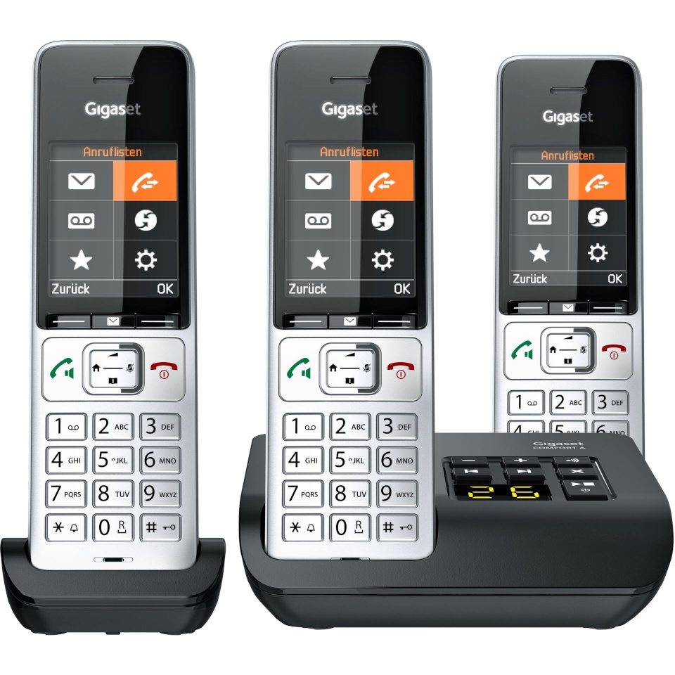 Gigaset telefon COMFORT 500A trio hõbedane-must
