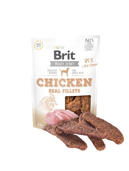 Brit maius koerale Meaty Jerky Chicken Fillets, 80g