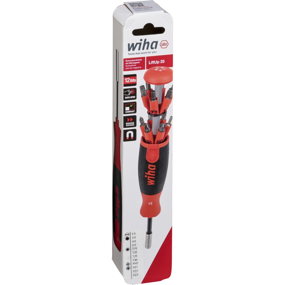 Wiha kruvikeeraja Schraubendreher mit Bit Magazin LiftUp 25 magnetisch