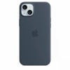 Apple kaitsekest Silicone Case with MagSafe for iPhone 15 Plus Storm Blue, tumesinine