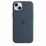 Apple kaitsekest Silicone Case with MagSafe for iPhone 15 Plus Storm Blue, tumesinine