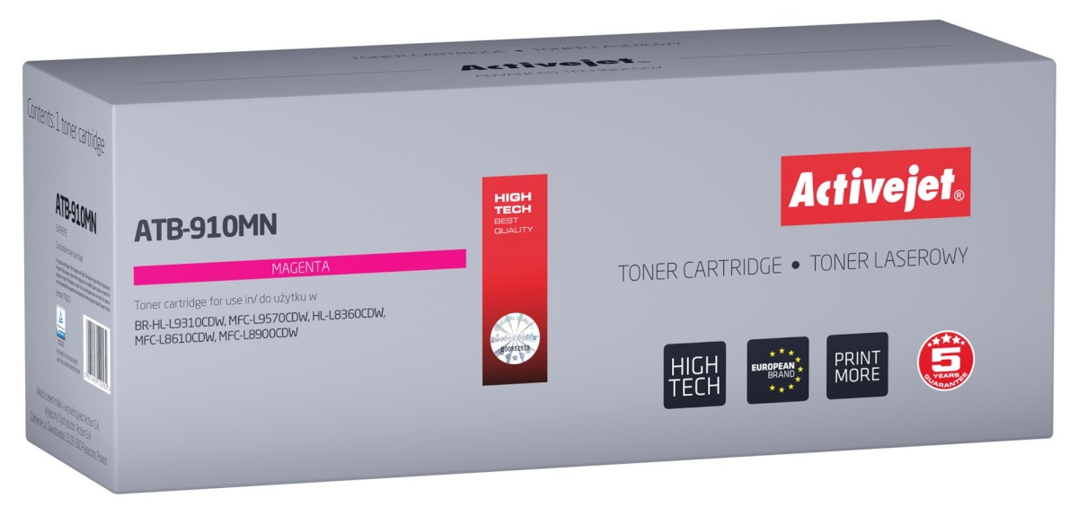 Activejet tooner ATB-910MN replacement for Brother TN-910M, Supreme, 9000 pages, magenta