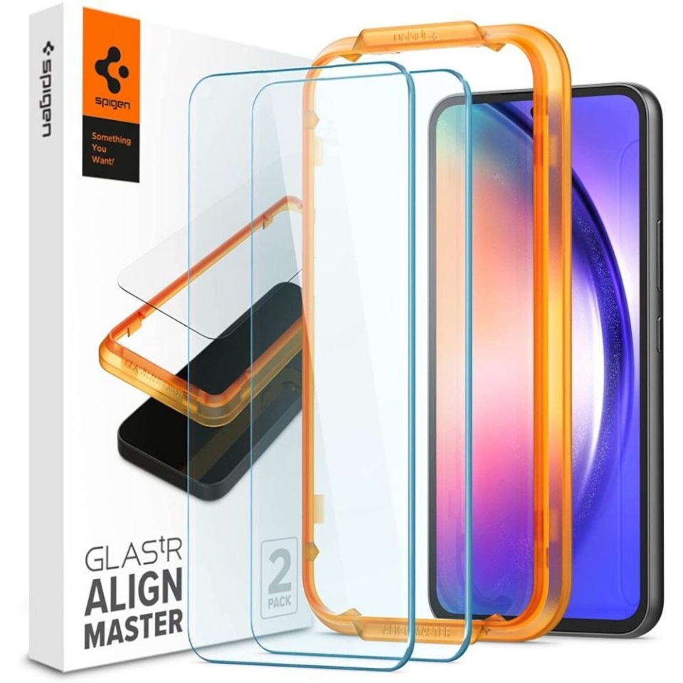 Spigen kaitseklaas TEMPERED GLASS ALM GLAS.TR 2-PACK GALAXY A54 5G / S23 FE CLEAR, läbipaistev