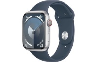 Apple nutikell Watch Series 9 GPS + Cellular 45mm Silver Aluminum Case with Storm Blue Sport Band - S/M