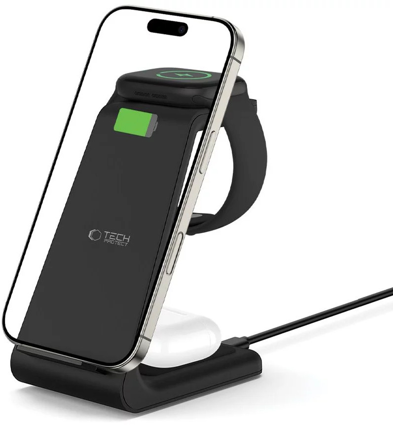 Tech-Protect juhtmevaba laadija A36 3in1 QI15W must