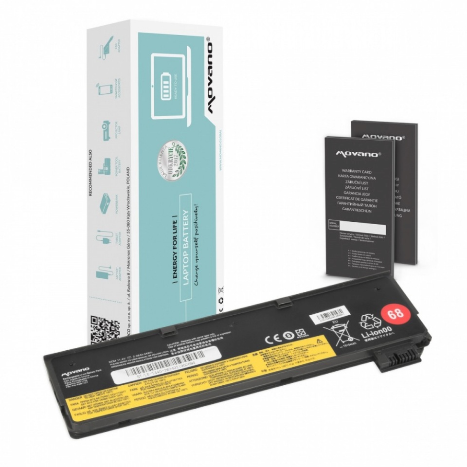 Movano sülearvuti aku 45N1126 45N1127 for Lenovo ThinkPad T440 T450s X240 X260 L450 L460 - 2000 mAh (22 Wh)