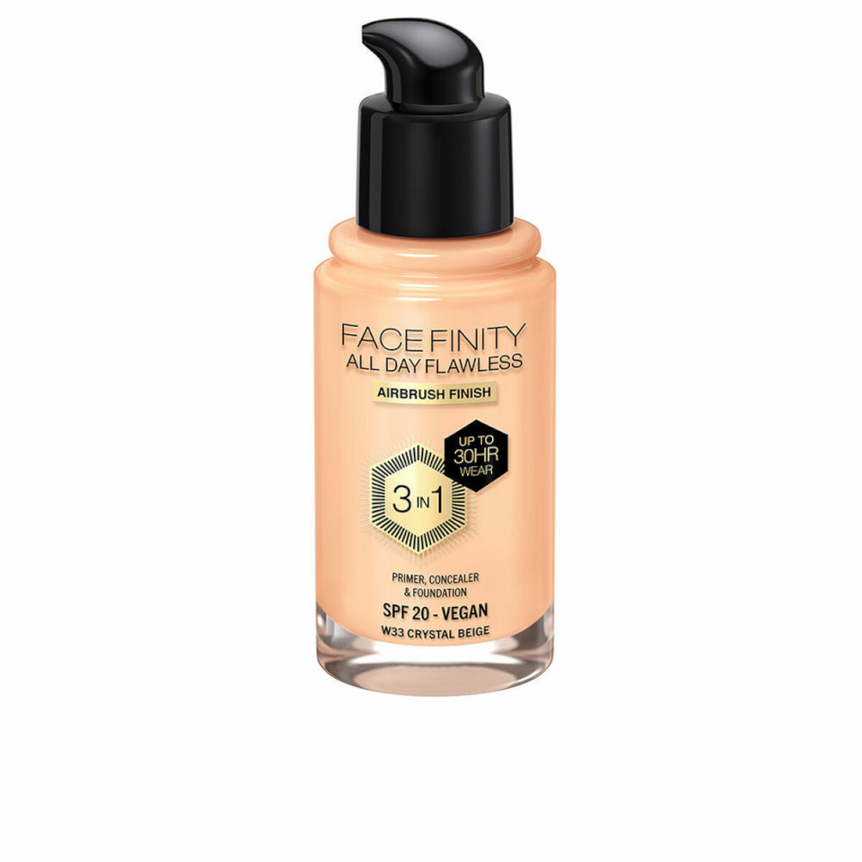 Max Factor jumestuskreem Facefinity All Day Flawless 30ml, W33 Crystal Beige, naistele