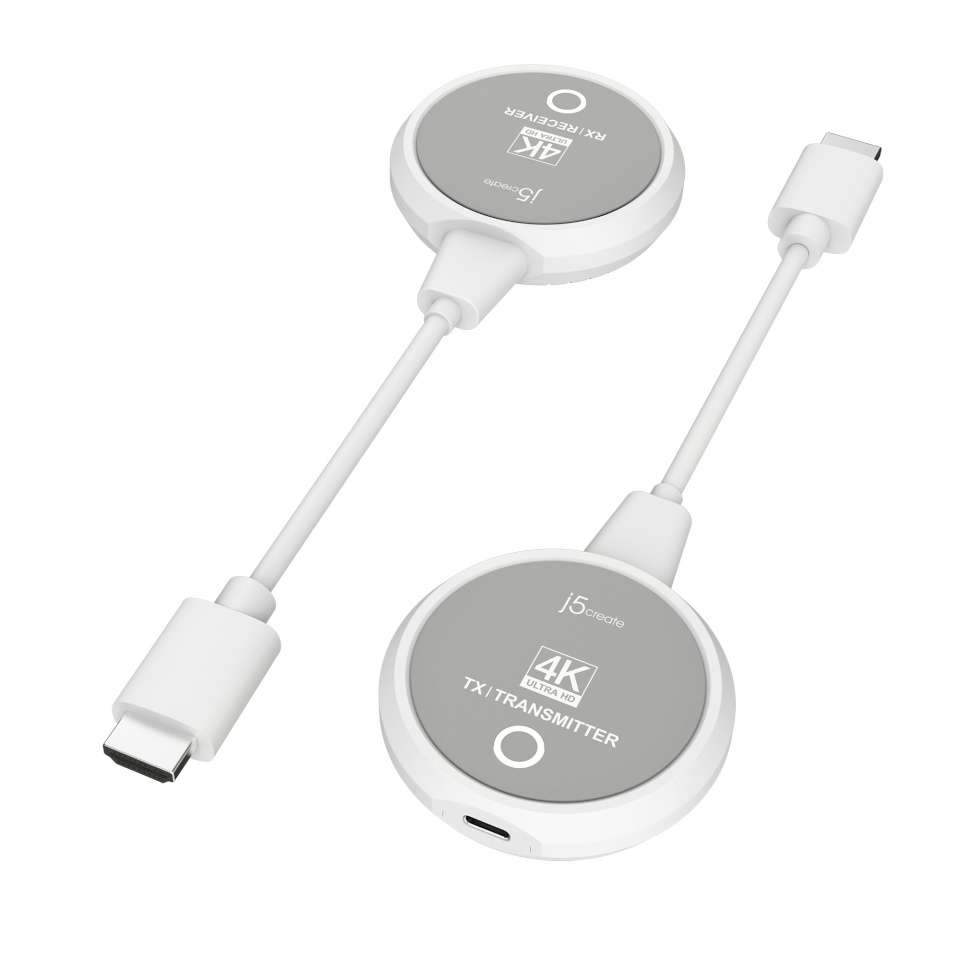 J5 Create Nadajnik i odbiornik audio/video bezprzewodowy j5create ScreenCast 4K Wireless Display HDMI Extender , valge JVAW75-N