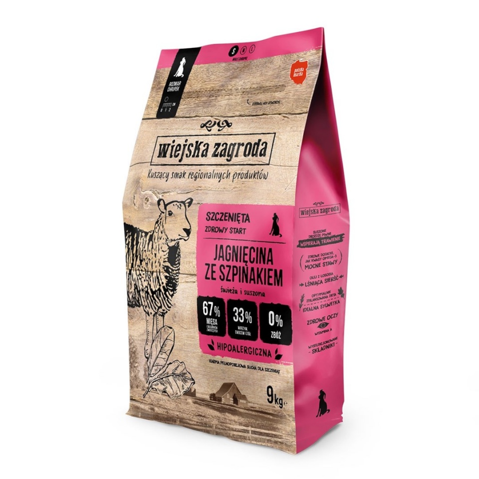 Country Farm kuivtoit koerale Lamb Puppy with Spinach S - Dry Dog Food- 9kg