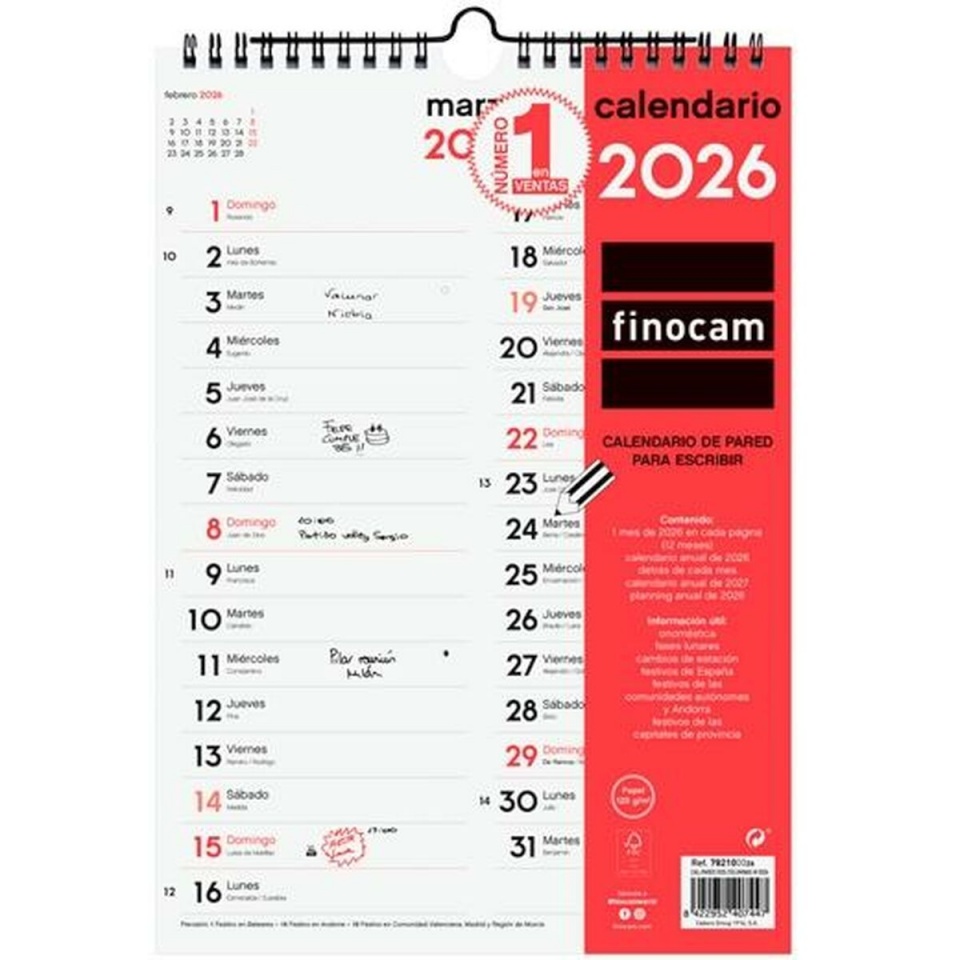 Finocam Seinakalender A4 paber 2026 21x30cm