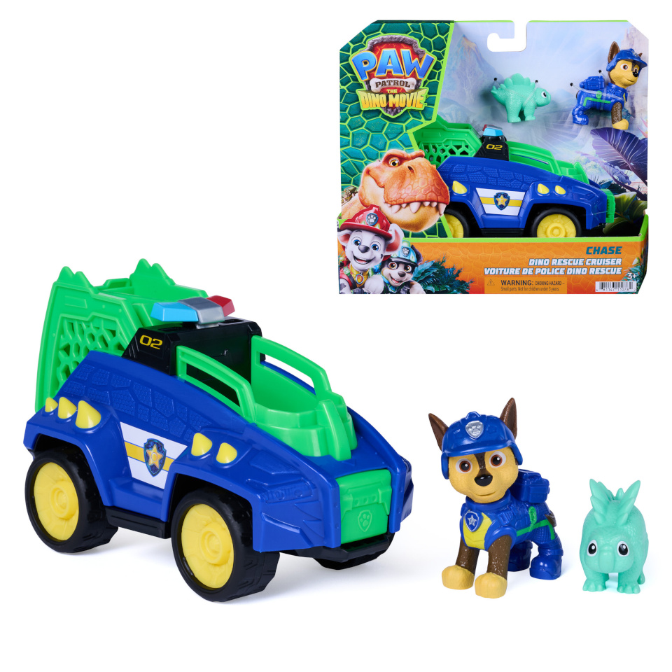 Paw Patrol mängufiguur: Der Dino Film - Chases Dino-Rettungs-Cruiser