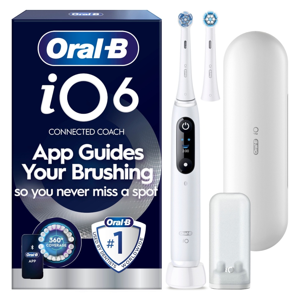 Braun elektriline hambahari Oral-B iO6, valge + reisikott