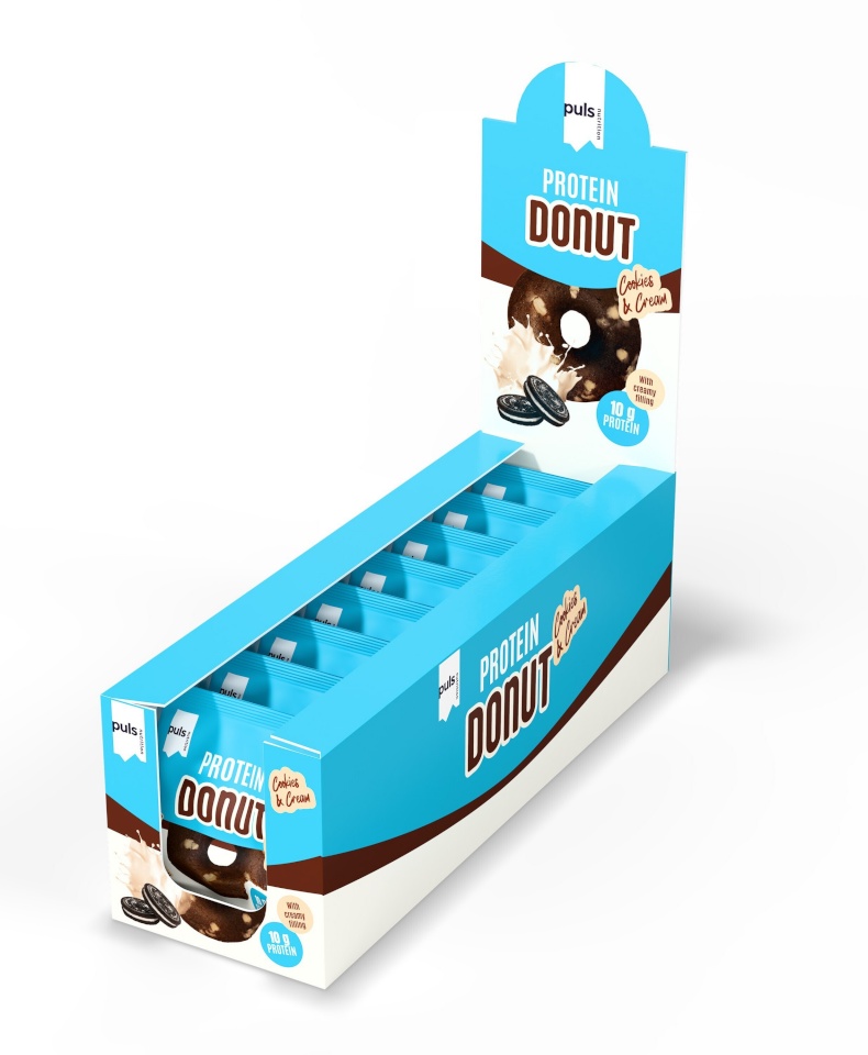 Puls Nutrition proteiinibatoon Cookies & Cream proteiinisõõrik, 75 g, 8 tk pakis
