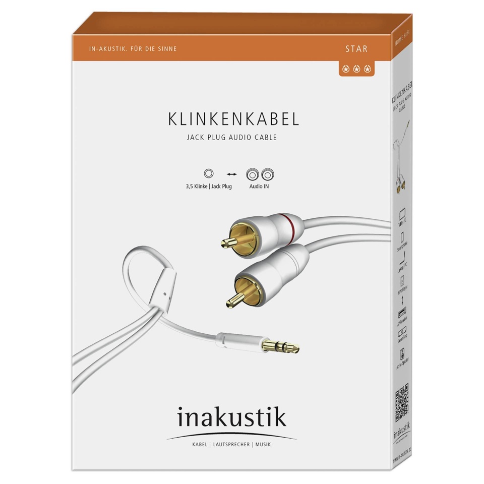 In-akustik audiokaabel Star Audio Cable 3,5mm Jack Plug - Cinch 0,75m