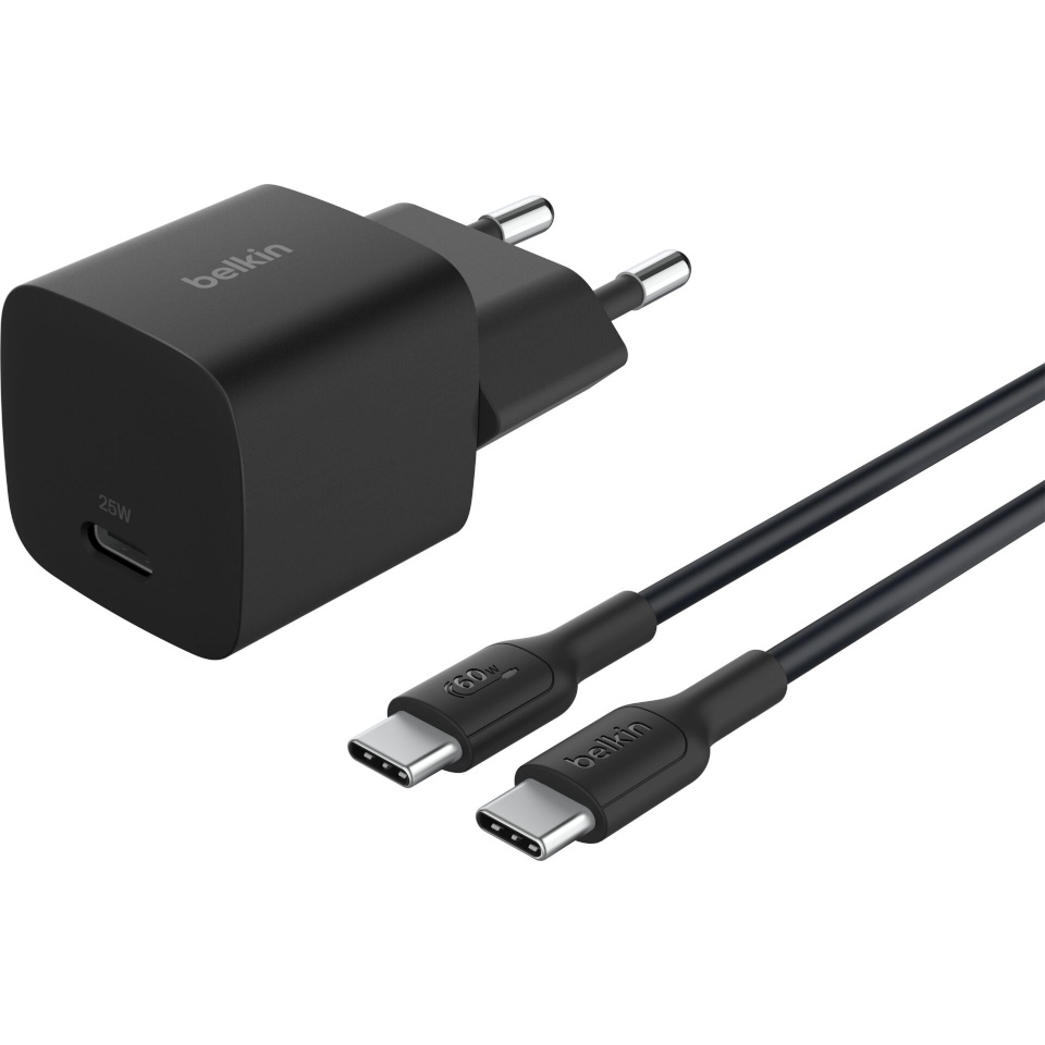 Belkin laadija BOOST Charge 25W USB-C sw Lad.PD/PPS 1m K. WCA012kq1MBK-B6