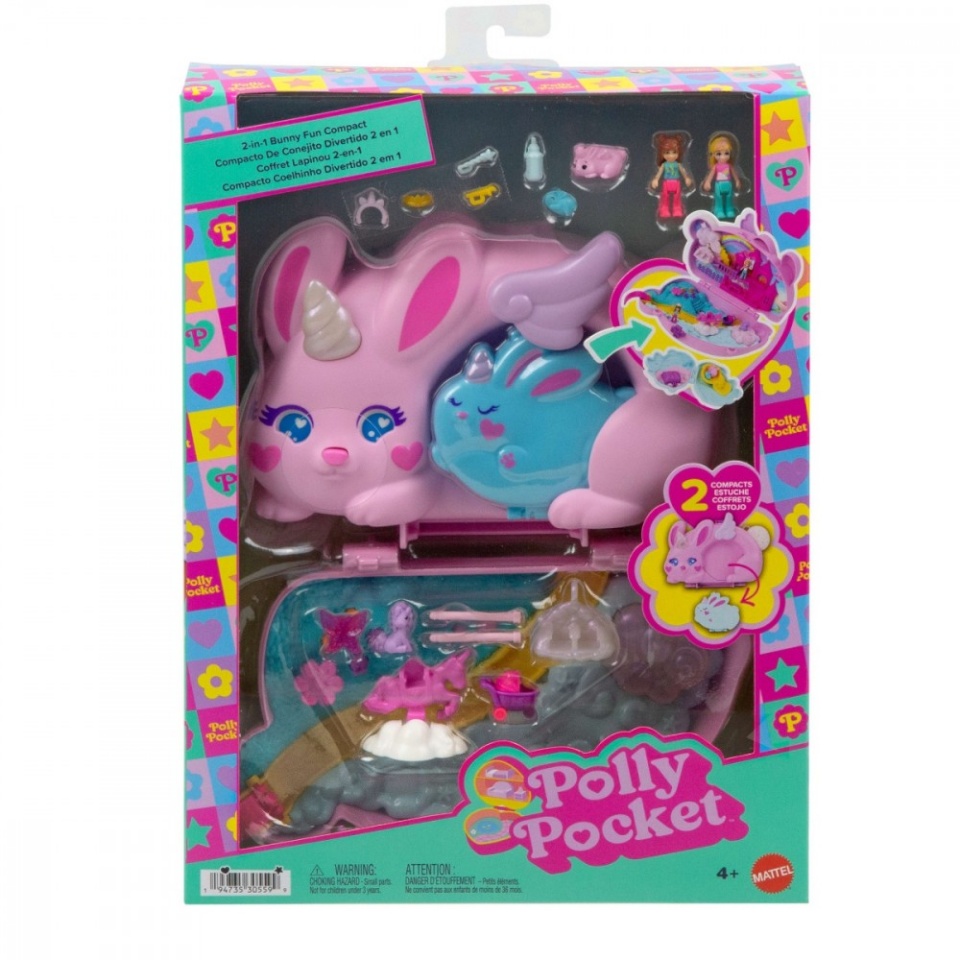 Mattel mängufiguur set Polly Pocket Bunny Fun Compact