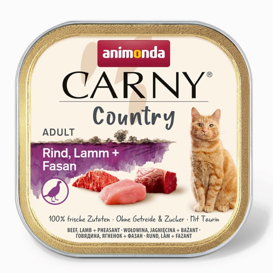 Animonda kassitoit Carny Country Beef, Lamb + Pheasant - Wet Cat Food- 100g