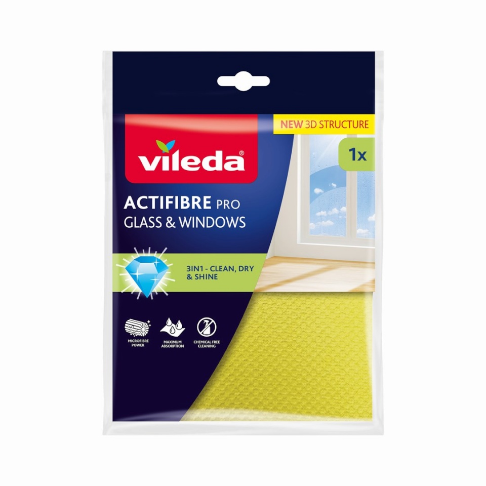 Vileda puhastuslapp Actifibre Pro Glass and Window Cloth, 1tk 