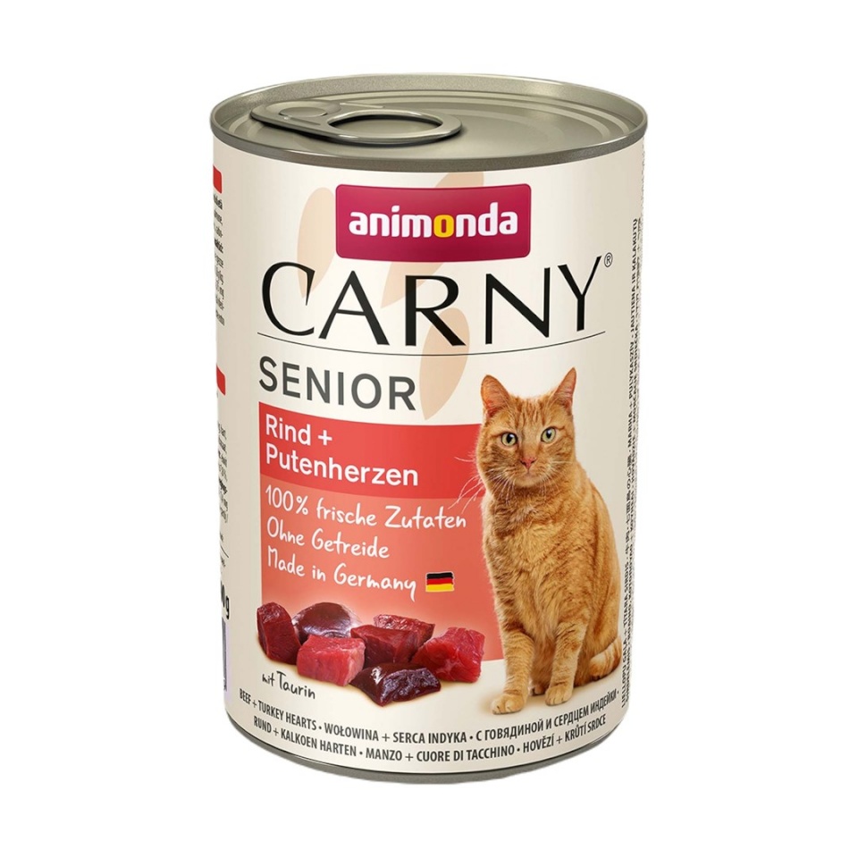 Animonda kassitoit Carny Senior Beef and Turkey Hearts, 400g