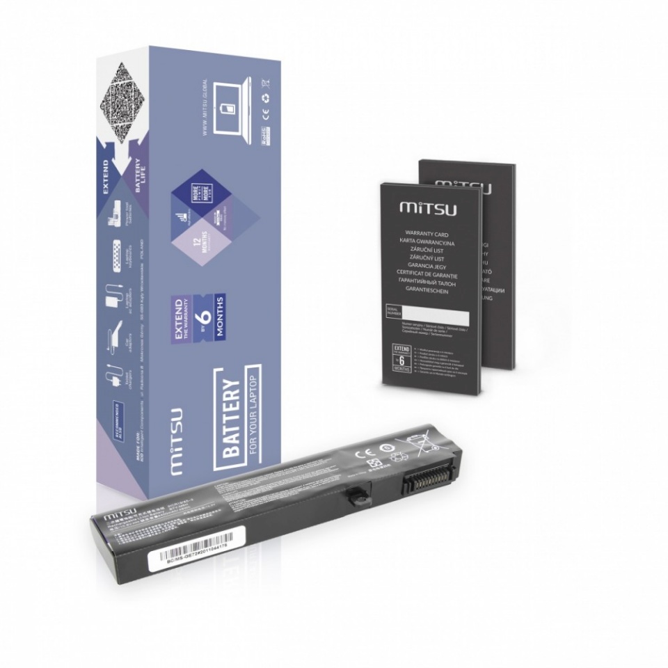 Mitsu sülearvuti aku for MSI GE72/GL72 4400mAh(48Wh) 10.8-11.1V