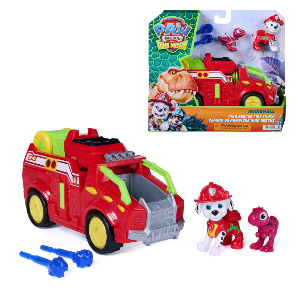 Paw Patrol mängufiguur: Der Dino Film - Marshalls Dino-Feuerwehrauto