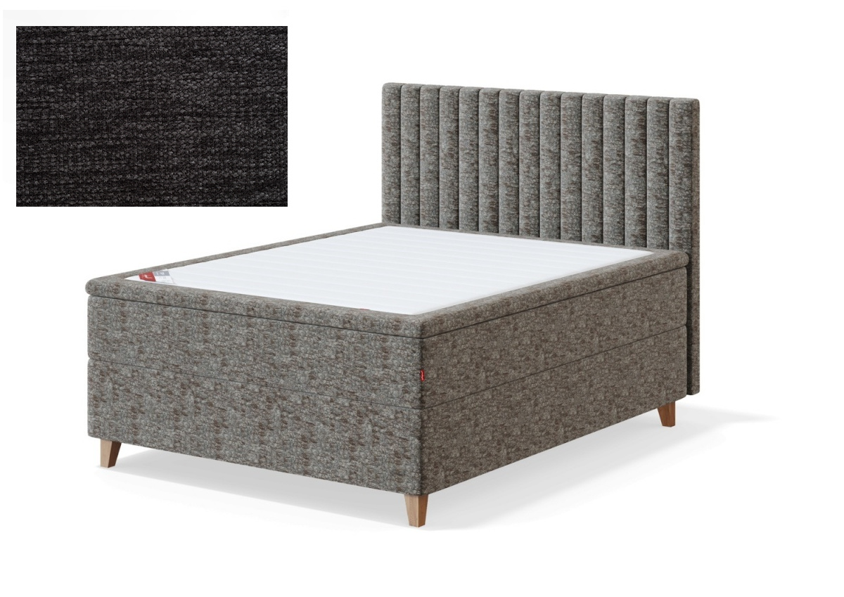 Sleepwell kontinentaalvoodi BLACK CONTINENTAL (4 jalaga), 180x200x55cm, VERANO tumehall, jäik